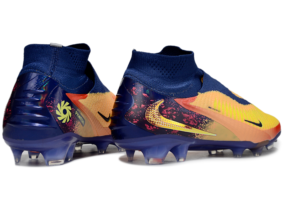 Phantom GX III Elite High-Top with Double-Layer Waterproof Fish Silk Full Knit FG Soccer Shoes - Laser Orange/Blue Void/Red/Yellow
