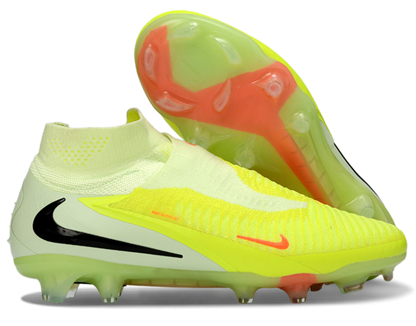 Phantom GX III Elite High-Top with Double-Layer Waterproof Fish Silk Full Knit FG Soccer Shoes - Lime Green/Hyper Crimson/Black