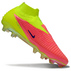 Phantom GX III Elite High-Top with Double-Layer Waterproof Fish Silk Full Knit FG Soccer Shoes - Lime Green/Pink/Blue