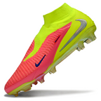 Phantom GX III Elite High-Top with Double-Layer Waterproof Fish Silk Full Knit FG Soccer Shoes - Lime Green/Pink/Blue