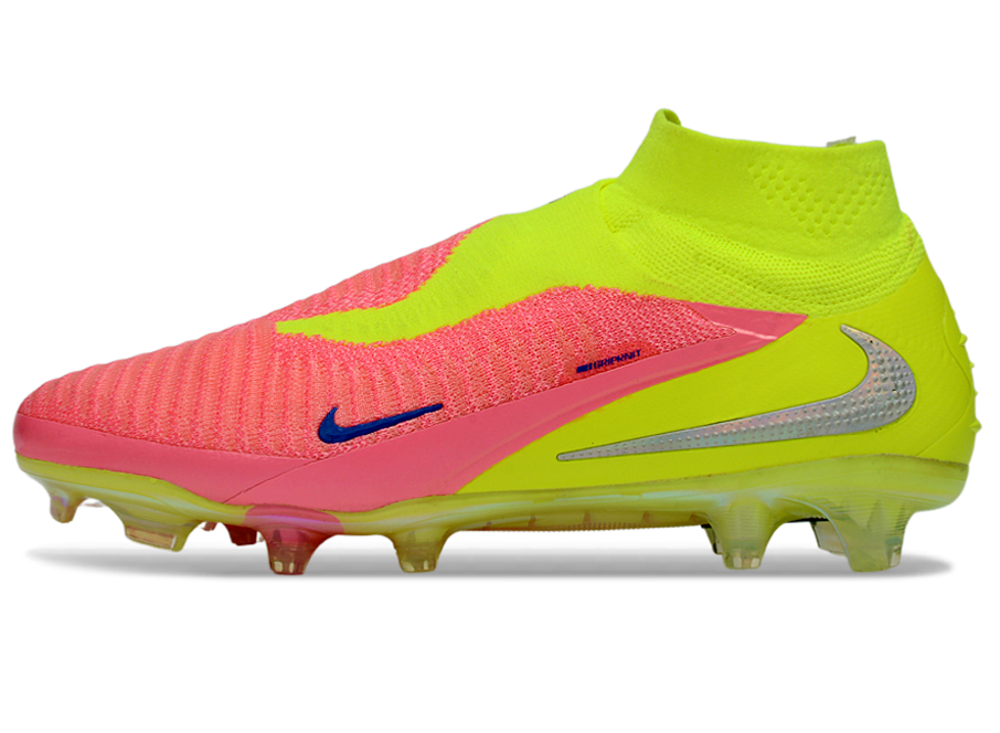 Phantom GX III Elite High-Top with Double-Layer Waterproof Fish Silk Full Knit FG Soccer Shoes - Lime Green/Pink/Blue
