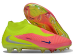 Phantom GX III Elite High-Top with Double-Layer Waterproof Fish Silk Full Knit FG Soccer Shoes - Lime Green/Pink/Blue