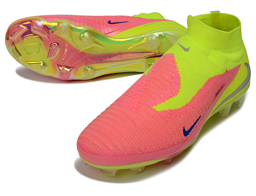 Phantom GX III Elite High-Top with Double-Layer Waterproof Fish Silk Full Knit FG Soccer Shoes - Lime Green/Pink/Blue