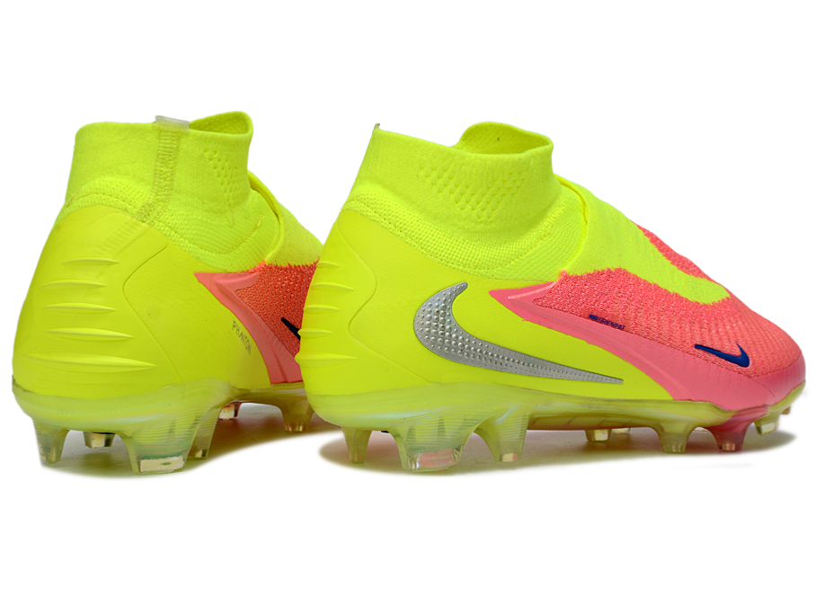Phantom GX III Elite High-Top with Double-Layer Waterproof Fish Silk Full Knit FG Soccer Shoes - Lime Green/Pink/Blue