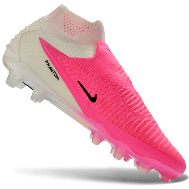 Phantom GX III Elite High-Top with Double-Layer Waterproof Fish Silk Full Knit FG Soccer Shoes - Pink/Black/White