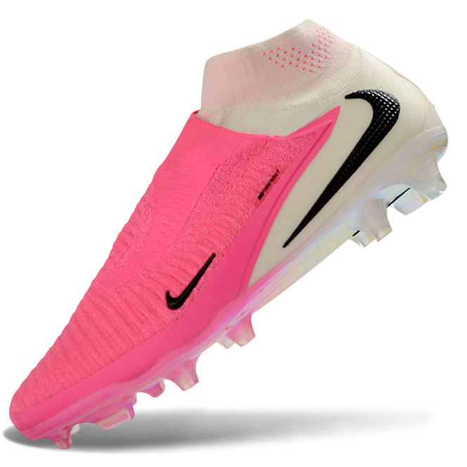 Phantom GX III Elite High-Top with Double-Layer Waterproof Fish Silk Full Knit FG Soccer Shoes - Pink/Black/White