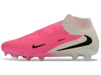 Phantom GX III Elite High-Top with Double-Layer Waterproof Fish Silk Full Knit FG Soccer Shoes - Pink/Black/White