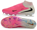 Phantom GX III Elite High-Top with Double-Layer Waterproof Fish Silk Full Knit FG Soccer Shoes - Pink/Black/White