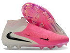 Phantom GX III Elite High-Top with Double-Layer Waterproof Fish Silk Full Knit FG Soccer Shoes - Pink/Black/White