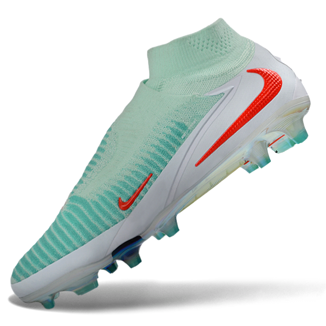Phantom GX III Elite High-Top with Double-Layer Waterproof Fish Silk Full Knit FG Soccer Shoes - Pistachio Frost/Hyper Orange/White