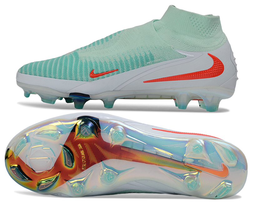 Phantom GX III Elite High-Top with Double-Layer Waterproof Fish Silk Full Knit FG Soccer Shoes - Pistachio Frost/Hyper Orange/White