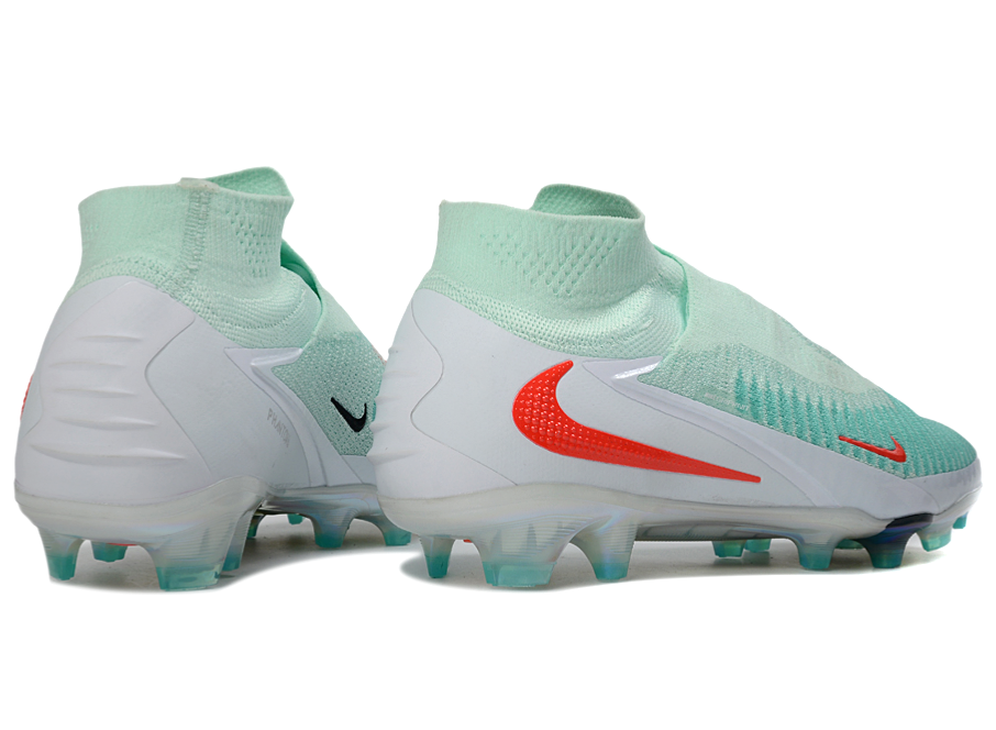 Phantom GX III Elite High-Top with Double-Layer Waterproof Fish Silk Full Knit FG Soccer Shoes - Pistachio Frost/Hyper Orange/White