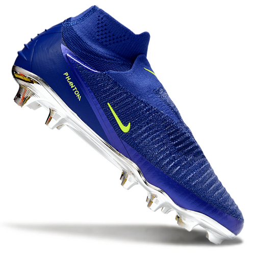 Phantom GX III Elite High-Top with Double-Layer Waterproof Fish Silk Full Knit FG Soccer Shoes - Royal Blue/Green