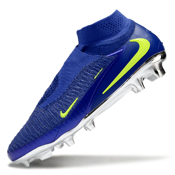 Phantom GX III Elite High-Top with Double-Layer Waterproof Fish Silk Full Knit FG Soccer Shoes - Royal Blue/Green