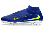 Phantom GX III Elite High-Top with Double-Layer Waterproof Fish Silk Full Knit FG Soccer Shoes - Royal Blue/Green