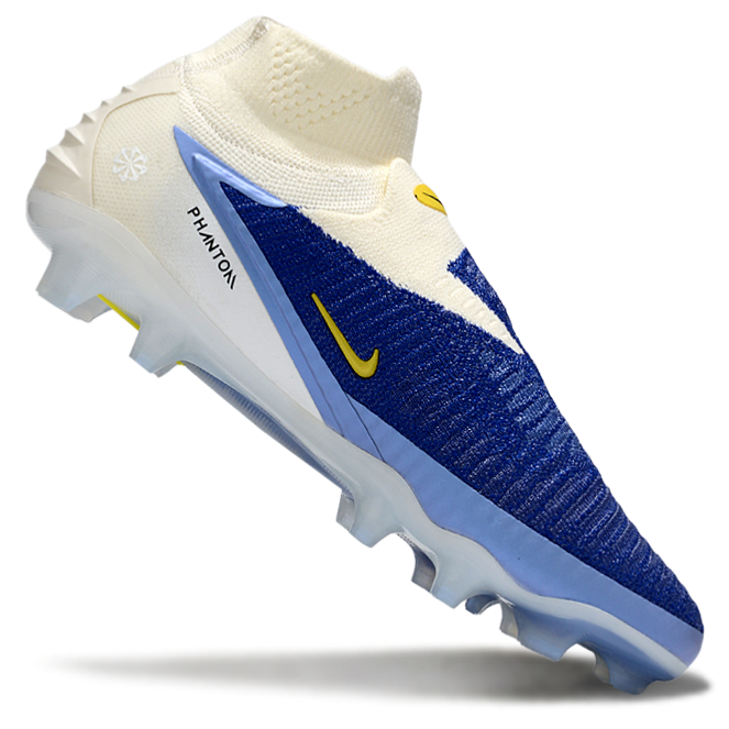Phantom GX III Elite High-Top with Double-Layer Waterproof Fish Silk Full Knit FG Soccer Shoes - Royal Blue/Light Blue/White/Black