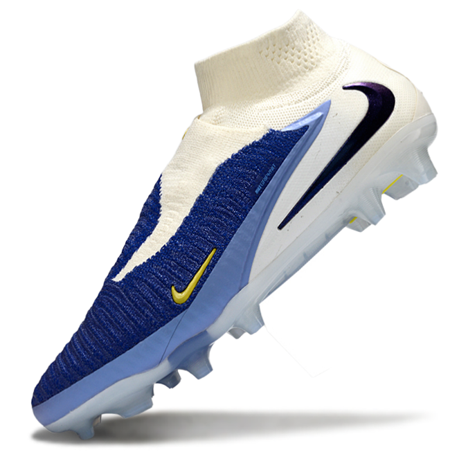 Phantom GX III Elite High-Top with Double-Layer Waterproof Fish Silk Full Knit FG Soccer Shoes - Royal Blue/Light Blue/White/Black