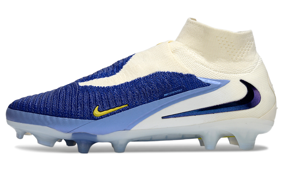 Phantom GX III Elite High-Top with Double-Layer Waterproof Fish Silk Full Knit FG Soccer Shoes - Royal Blue/Light Blue/White/Black