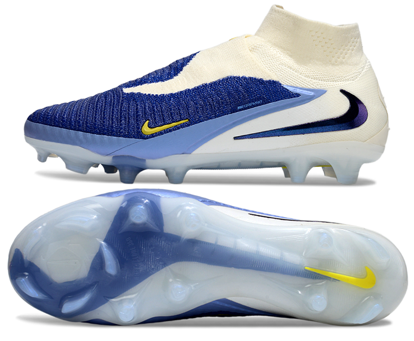 Phantom GX III Elite High-Top with Double-Layer Waterproof Fish Silk Full Knit FG Soccer Shoes - Royal Blue/Light Blue/White/Black