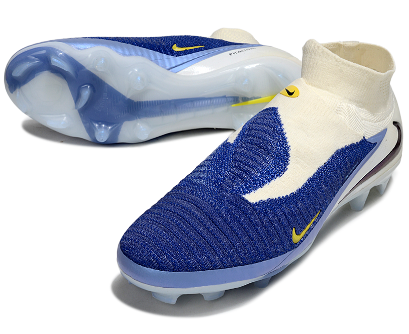 Phantom GX III Elite High-Top with Double-Layer Waterproof Fish Silk Full Knit FG Soccer Shoes - Royal Blue/Light Blue/White/Black