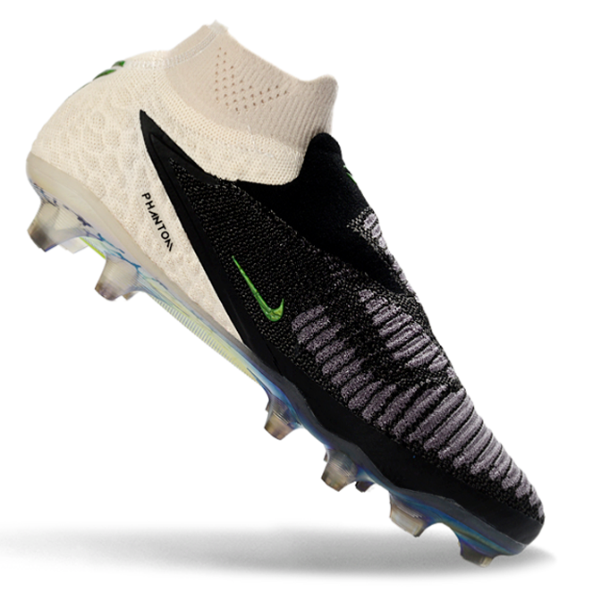 Phantom GX III Elite High-Top with Double-Layer Waterproof Fish Silk Full Knit FG Soccer Shoes - White/Black/Green