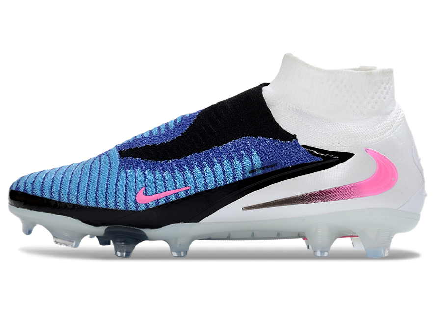 Phantom GX III Elite High-Top with Double-Layer Waterproof Fish Silk Full Knit FG Soccer Shoes - White/Blue/Black