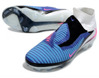 Phantom GX III Elite High-Top with Double-Layer Waterproof Fish Silk Full Knit FG Soccer Shoes - White/Blue/Black