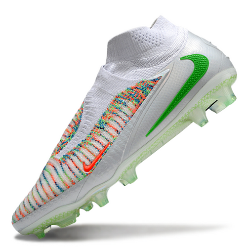 Phantom GX III Elite High-Top with Double-Layer Waterproof Fish Silk Full Knit FG Soccer Shoes - White/Green/Multicolor