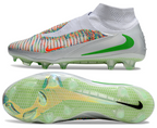 Phantom GX III Elite High-Top with Double-Layer Waterproof Fish Silk Full Knit FG Soccer Shoes - White/Green/Multicolor
