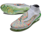 Phantom GX III Elite High-Top with Double-Layer Waterproof Fish Silk Full Knit FG Soccer Shoes - White/Green/Multicolor