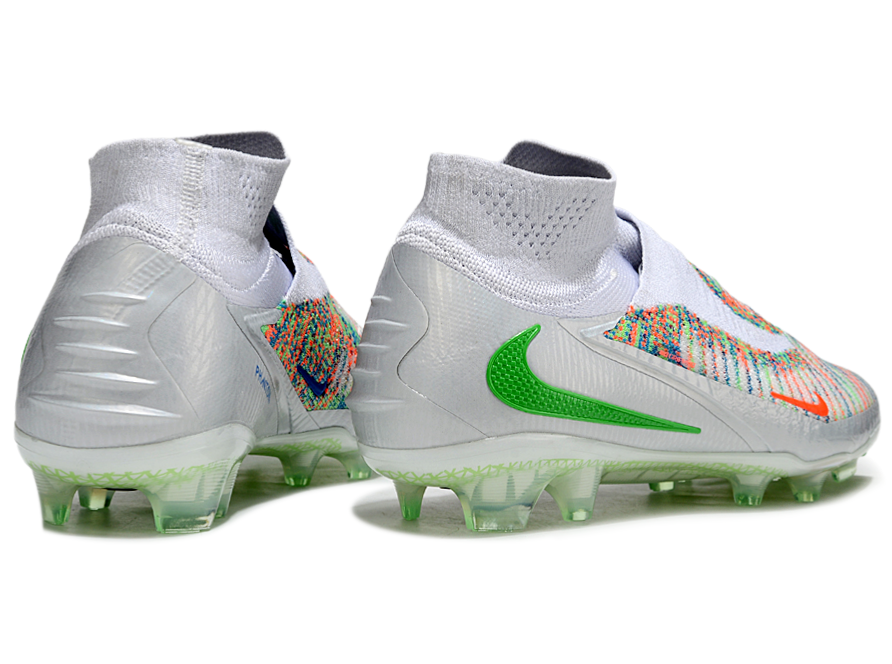 Phantom GX III Elite High-Top with Double-Layer Waterproof Fish Silk Full Knit FG Soccer Shoes - White/Green/Multicolor