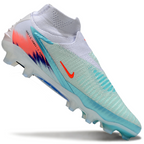 Phantom GX III Elite High-Top with Double-Layer Waterproof Fish Silk Full Knit FG Soccer Shoes - White/Jade/Orange