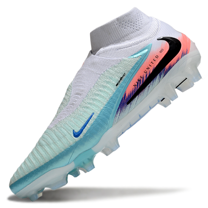 Phantom GX III Elite High-Top with Double-Layer Waterproof Fish Silk Full Knit FG Soccer Shoes - White/Jade/Orange