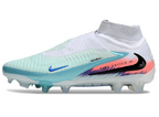 Phantom GX III Elite High-Top with Double-Layer Waterproof Fish Silk Full Knit FG Soccer Shoes - White/Jade/Orange