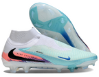 Phantom GX III Elite High-Top with Double-Layer Waterproof Fish Silk Full Knit FG Soccer Shoes - White/Jade/Orange