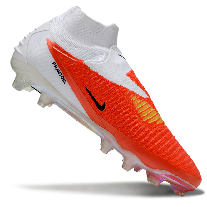 Phantom GX III Elite High-Top with Double-Layer Waterproof Fish Silk Full Knit FG Soccer Shoes - White/Orange/Black