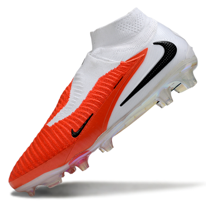 Phantom GX III Elite High-Top with Double-Layer Waterproof Fish Silk Full Knit FG Soccer Shoes - White/Orange/Black
