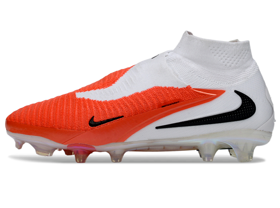 Phantom GX III Elite High-Top with Double-Layer Waterproof Fish Silk Full Knit FG Soccer Shoes - White/Orange/Black