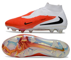 Phantom GX III Elite High-Top with Double-Layer Waterproof Fish Silk Full Knit FG Soccer Shoes - White/Orange/Black