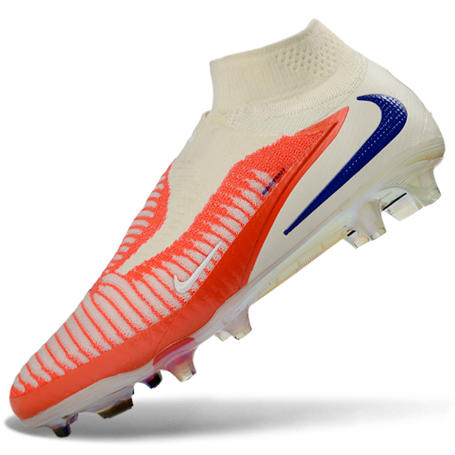Phantom GX III Elite High-Top with Double-Layer Waterproof Fish Silk Full Knit FG Soccer Shoes - White/Red/Blue