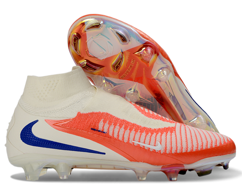 Phantom GX III Elite High-Top with Double-Layer Waterproof Fish Silk Full Knit FG Soccer Shoes - White/Red/Blue