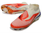 Phantom GX III Elite High-Top with Double-Layer Waterproof Fish Silk Full Knit FG Soccer Shoes - White/Red/Blue