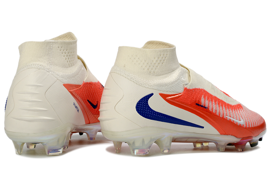 Phantom GX III Elite High-Top with Double-Layer Waterproof Fish Silk Full Knit FG Soccer Shoes - White/Red/Blue