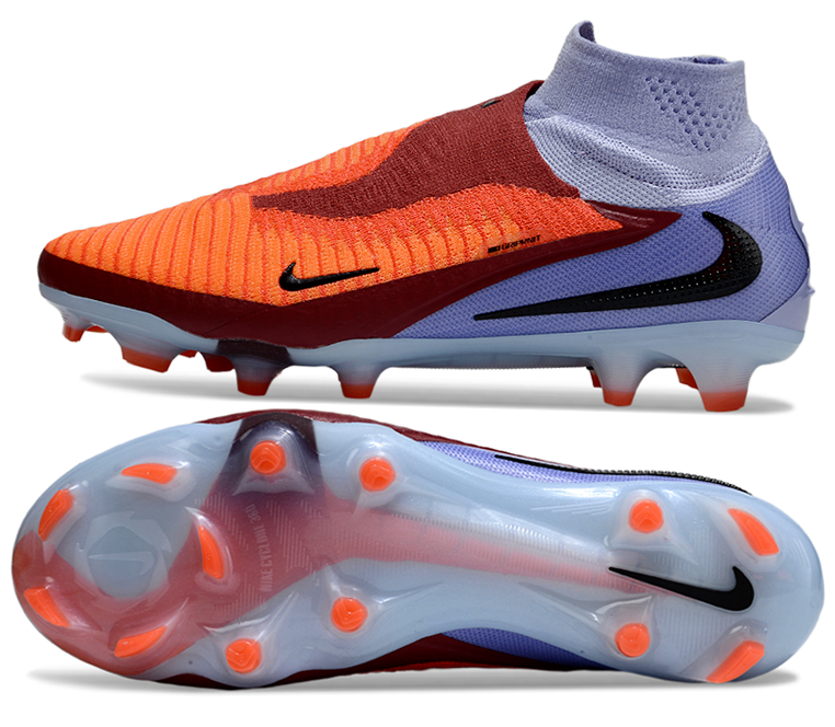 Phantom GX III Elite High-Top with Double-Layer Waterproof Fishnet Full Knit FG Soccer Shoes - Royal Tint/Bright Crimson/Black