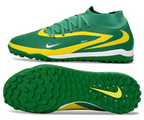 Phantom GX III Elite High-Top with Double-Layer Waterproof Fishwire Full Knit Grass Stud TF Soccer Shoes - Green/Yellow/White