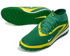 Phantom GX III Elite High-Top with Double-Layer Waterproof Fishwire Full Knit Grass Stud TF Soccer Shoes - Green/Yellow/White