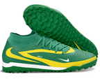 Phantom GX III Elite High-Top with Double-Layer Waterproof Fishwire Full Knit Grass Stud TF Soccer Shoes - Green/Yellow/White