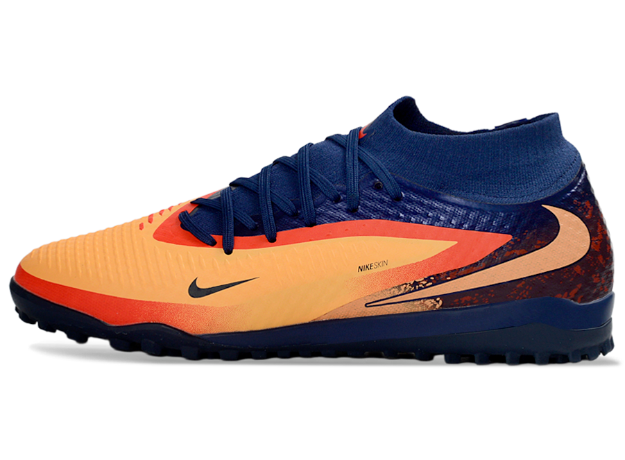 Phantom GX III Elite High-Top with Double-Layer Waterproof Fishwire Full Knit Grass Stud TF Soccer Shoes - Laser Orange/Blue Void/Red