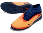 Phantom GX III Elite High-Top with Double-Layer Waterproof Fishwire Full Knit Grass Stud TF Soccer Shoes - Laser Orange/Blue Void/Red