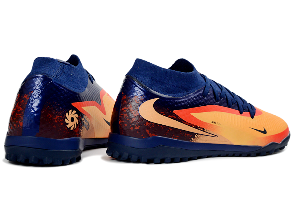 Phantom GX III Elite High-Top with Double-Layer Waterproof Fishwire Full Knit Grass Stud TF Soccer Shoes - Laser Orange/Blue Void/Red